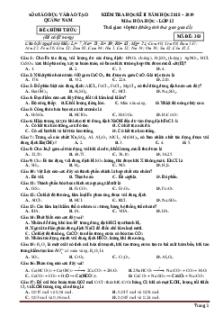 Đề thi học kỳ II năm 2018-2019 môn hóa 12 Sở GD Quảng Nam mã đề 303 (có đáp án)