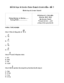 Đề thi học kì 2 môn Toán 6 năm 2022 - 2023 sách Cánh diều | Đề 1