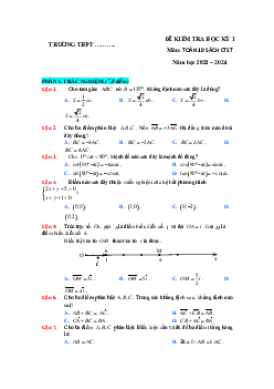 Đề thi học kì 1 môn Toán 10 năm 2023 - 2024 sách Chân trời sáng tạo đề 5