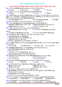 Trắc nghiệm bài 11 Lịch Sử 7: Cuộc kháng chiến chống quân xâm lược Tống - Tạ Thị Thúy Anh