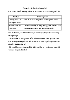 Soạn bài Ôn tập trang 96 - Ngữ Văn 6 Chân trời sáng tạo