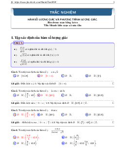 Phân dạng và giải chi tiết 99 câu trắc nghiệm chuyên đề lượng giác – Nguyễn Nhanh Tiến