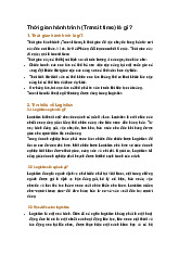 Thời gian hành trình (Transit time) là gì ?