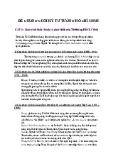 Đề cương môn Tư tưởng Hồ chí minh - Trường Đại học lao động -  xã hội.