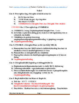 Đề cương trắc nghiệm ôn tho kết thúc học phần Chủ nghĩa xã hội khoa học( có đáp án) | Đại học Thăng Long