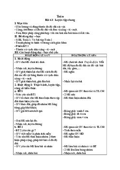 Giáo án Toán 1 - Tuần 22 | sách Vì sự bình đẳng và dân chủ trong giáo dục