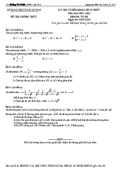 Đề tuyển sinh lớp 10 THPT môn Toán năm 2020 – 2021 sở GD&ĐT Bình Dương