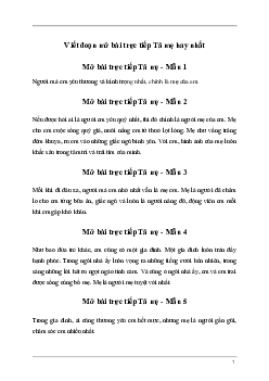 Mở bài trực tiếp Tả mẹ (12 mẫu) | Tập làm văn lớp 5