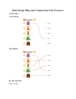 Giải Sách bài tập Tiếng Anh 3 Smart Start Unit 6 Clothes  Lesson 1
