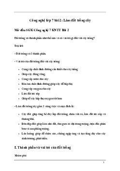 Giải Công nghệ 7 Bài 2: Làm đất trồng cây | Kết nối tri thức