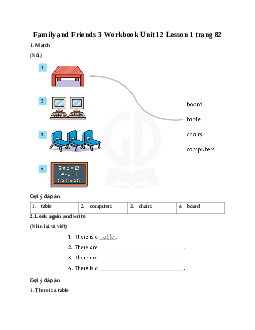 Family and Friends 3 Workbook Unit 12 Those are our computers Lesson 1 trang 82