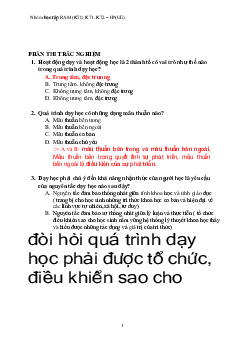 Đề cương lý luận dạy học chuyên đề 3