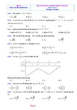 Đề thi thử Toán 2022 tốt nghiệp THPT chuẩn đề minh họa -Đề 10 (có lời giải chi tiết)