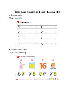 Giải SBT i-Learn Smart Start 2 Unit 4 Lesson 2
