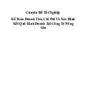 Chuyên đề tốt nghiệp Kế toán doanh thu, chi phí và xác định kết quả kinh doanh tại công ty nông sản môn Kế toán kinh doanh xuất nhập khẩu | Đại học kinh tế Quốc dân