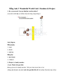 Giải BT Tiếng Anh 3 Wonderful World Unit 1 Funtime & Project