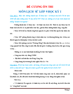 Đề cương HKI môn Lịch Sử 9 (có lời giải)