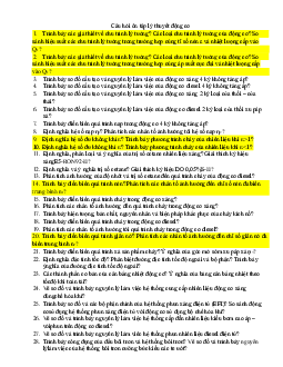 Câu hỏi ôn tập lý thuyết động cơ