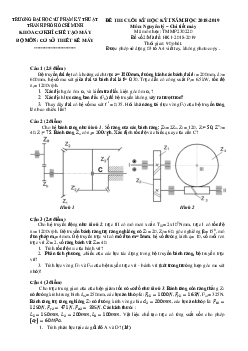 Đề thi nguyên lí chi tiết máy 2018-2019 | Đại học Sư phạm Kỹ thuật TP.HCM
