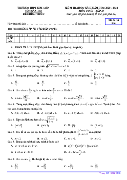 Đề thi học kỳ 2 Toán 10 năm 2020 – 2021 trường THPT Kim Liên – Hà Nội