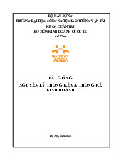 Bài giảng Nguyên lý thống kê và thống kê kinh doanh | Trường Đại học Công nghệ Giao thông vận tải
