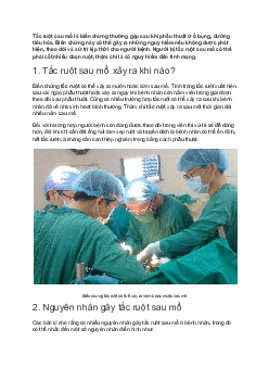 Tắc ruột sau mổ và những điều lưu ý cho người bệnh