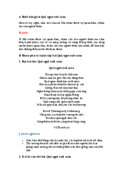 Quả ngọt cuối mùa trang 49 lớp 4 Chân trời sáng tạo