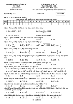 Đề thi HKI Toán 11 năm 2019 – 2020 trường THPT Ngô Gia Tự – Đắk Lắk
