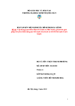 Bài tập lớn môn Kinh tế chính trị Mác-Lênin đề tài "Vận dụng quan điểm Kinh tế Chính trị Mác-Lenin, phân tích giảipháp chủ yếu nhằm nâng cao thế mạnh của Grab so với đối thủ cạnh tranh Gojek" | Đại học Kinh tế Quốc dân