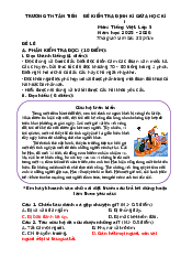 Đề kiểm tra định kì giữa học kì I - Đề lẻ môn: Tiếng Việt Lớp 3 Năm học: 2025 – 2026