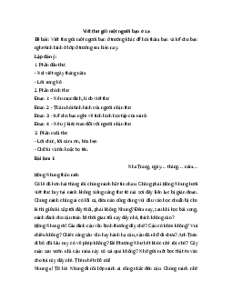 Viết thư cho một người bạn mới quen hoặc một người bạn ở xa để thăm hỏi | Tập làm văn 4