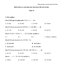 Bài tập cuối tuần Toán lớp 4 Kết nối tri thức - Tuần 19 (Nâng cao)