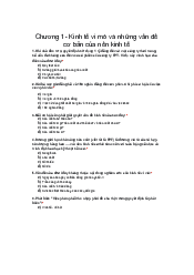 Chương 1- Kinh tế vi mô và những vấn đề cơ bản của nền kinh tế | Đại học Lao động - Xã hội