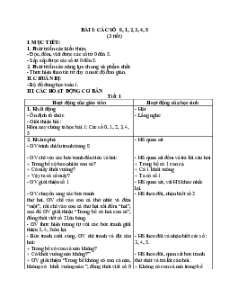 Bài 1 | Giáo án học kì 1 | Toán 1| Kết nối tri thức với cuộc sống (Cả năm)