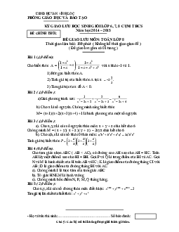 Đề giao lưu HSG Toán 8 năm 2014 – 2015 phòng GD&ĐT Vĩnh Lộc – Thanh Hóa
