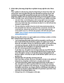 Phương pháp thực nghiệm trong nghiên cứu khoa học