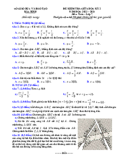 Đề kiểm tra giữa học kỳ 2 Toán 7 năm 2023 – 2024 sở GD&ĐT Bắc Ninh