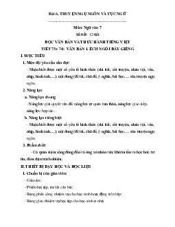 Kế hoạch bài dạy văn 7 cánh diều học kỳ 2-Bộ 2