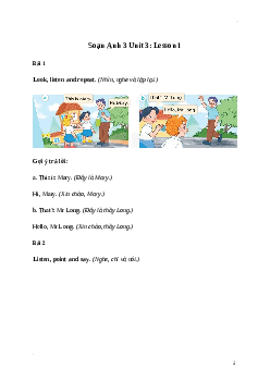 Giải Tiếng Anh lớp 3 Unit 3: Lesson 1 | Global Success (Kết nối tri thức)