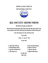 Bài thuyết trình nhóm Thực trạng pháp luật và thực tiễn thực hiện pháp luật môn Pháp luật kinh tế | Trường Đại học Thủy Lợi