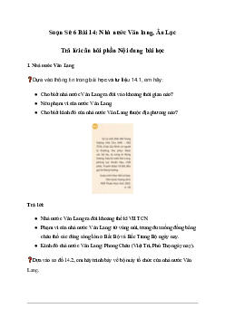 Giải Lịch sử lớp 6 Bài 14: Nhà nước Văn lang, Âu Lạc - Chân Trời Sáng Tạo