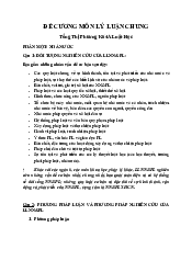 Đề cương lí luận - Lý Luận Nhà nước và pháp luật | Trường Đại học Luật, Đại học Quốc gia Hà Nội