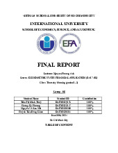 Final Report on January Effect in Vietnam Stock Market | Môn Econometrics with Financial Application - Trường Đại học Quốc tế, Đại học Quốc gia Thành phố Hồ Chí Minh