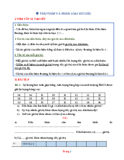 Bài tập toán lớp 7 thu phập và phân loại số liệu ( có lời giải chi tiết )