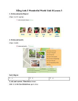 Giải BT Tiếng Anh 3 Wonderful World Unit 8 My Town Lesson 3