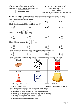 Đề giữa kì 1 Toán 7 năm 2022 – 2023 trường THCS&THPT Nguyễn Siêu – Hà Nội