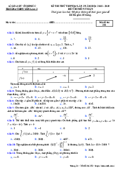 Đề thi thử Toán THPTQG 2019 lần 3 trường THPT Yên Lạc 2 – Vĩnh Phúc