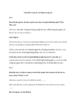 Giải Tiếng Anh 10 Unit 1: 1I Culture | Friends Global