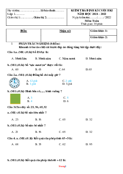 TOP 10 Đề thi cuối học kì 1 Toán 1 Kết Nối Tri Thức (có đáp án)