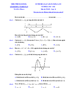 Đề khảo sát chất lượng lần 1 Toán 12 năm 2021 – 2022 sở GD&ĐT Hải Dương